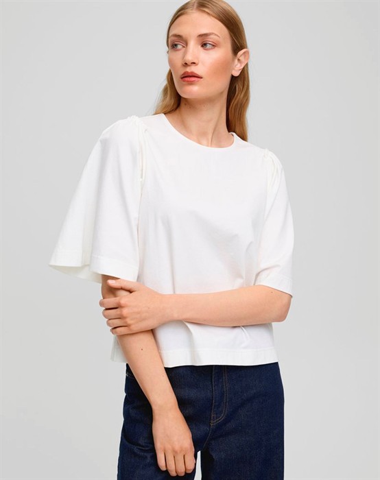 MSCHMaila Puff Bluse - White Egret 